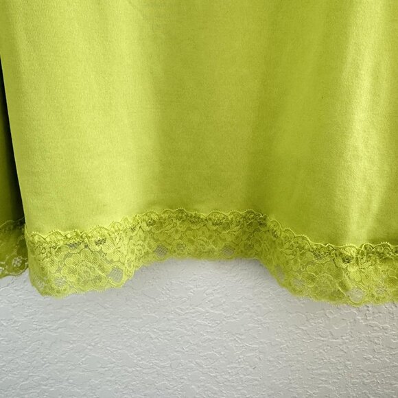 Fashion Bug Tank Top Cami Womens 1X Lace Trim Adjustable Straps Chartreuse Y2K - Picture 3 of 11